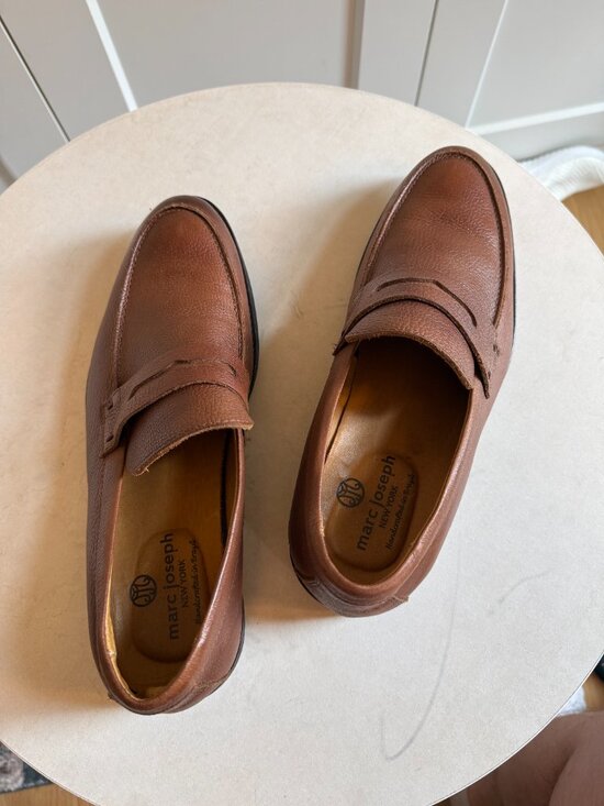 Marc Joseph NY Handcrafted Leather Penny Loafers - Cognac Brown - Size 9 main image 4